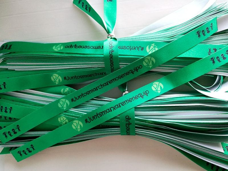 Pulseras-Verdes-Pulseras-de-Tela-Personalizadas-Pulseras-Sublimadas-JUNTOSMARCHAREMOSENEQUIPO